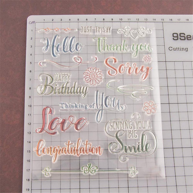 arriettycraft Smile Love Happy Birthday Phrase Words Sentiments Clear Stamps for Card Making and Journaling, Greeting Words Silicone Stamps for Scrapbooking Paper Crafts - Image 2